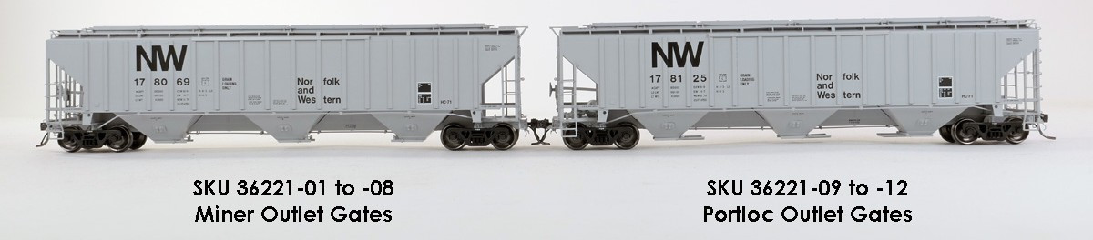 Tangent Scale Models HO 36221-11 NW Roanoke Shops 4750CuFt Covered Hopper Norfolk Western 'Delivery HC-71 1979' NW #178145