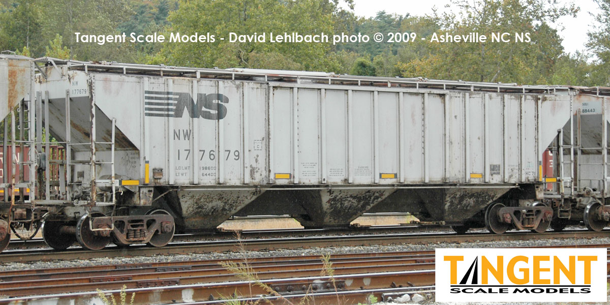 Tangent Scale Models HO 36223-05 NW Roanoke Shops 4750CuFt Covered Hopper Norfolk Southern 'N&W HC-71 1989+' NW #177554