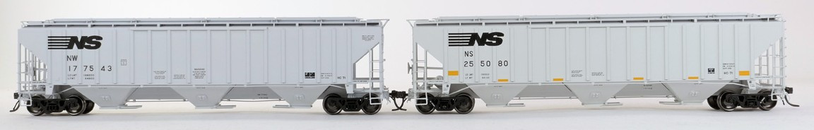 Tangent Scale Models HO 36224-02 NW Roanoke Shops 4750CuFt Covered Hopper Norfolk Southern 'Conspicuity HC-71 2005+' NS #254090