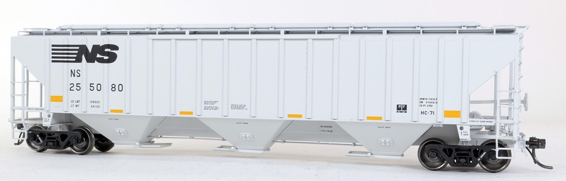 Tangent Scale Models HO 36224-05 NW Roanoke Shops 4750CuFt Covered Hopper Norfolk Southern 'Conspicuity HC-71 2005+' NS #255040