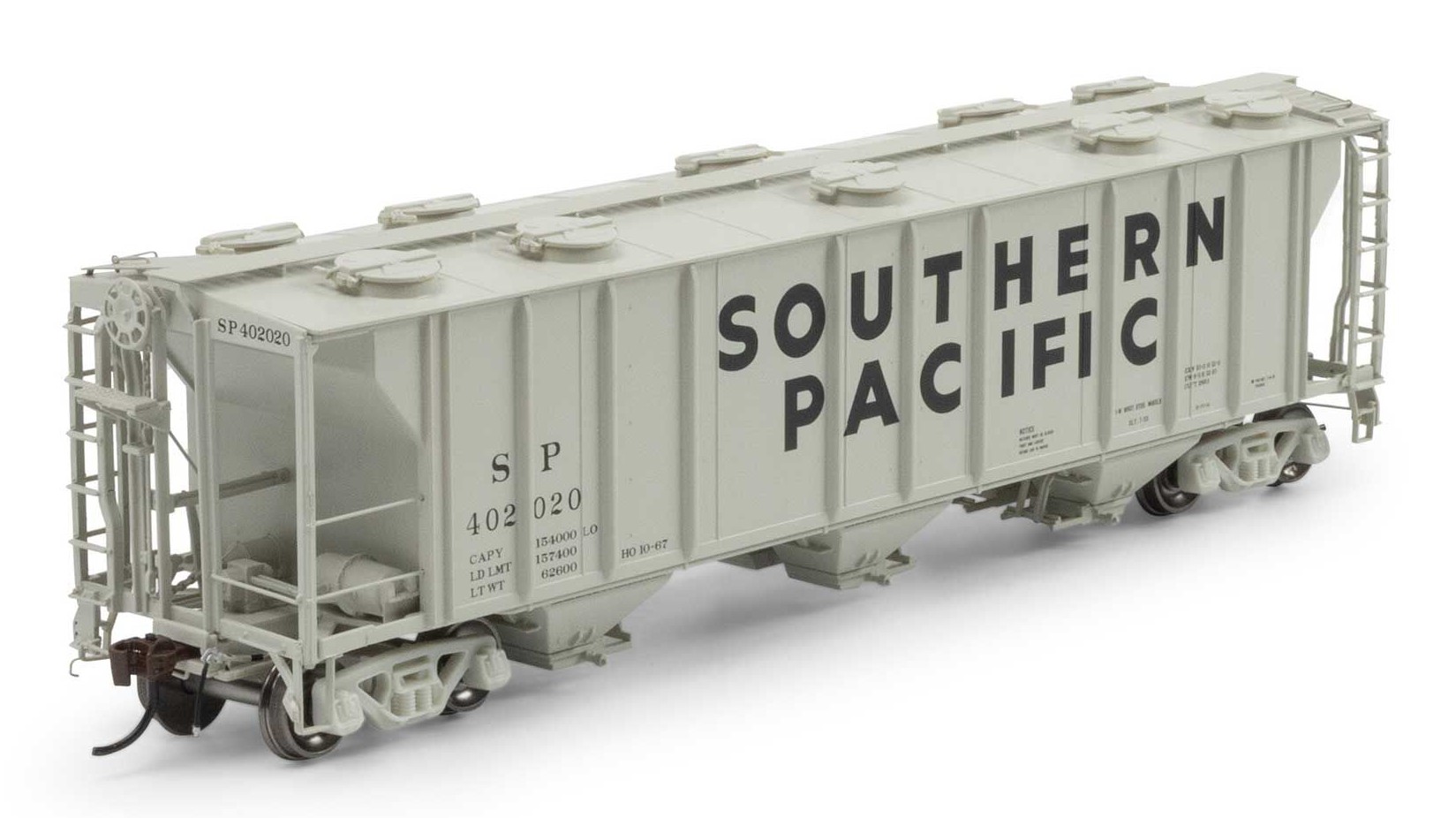 Athearn Genesis HO ATHG-1274 PS-2 2893 3-Bay Covered Hopper Southern Pacific SP #402020