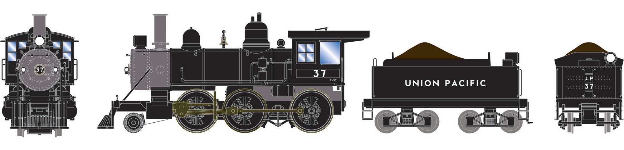 Athearn RTR HO ATH87247 DCC Ready 2-6-0 Mogul Steam Locomotive Union Pacific UP #37