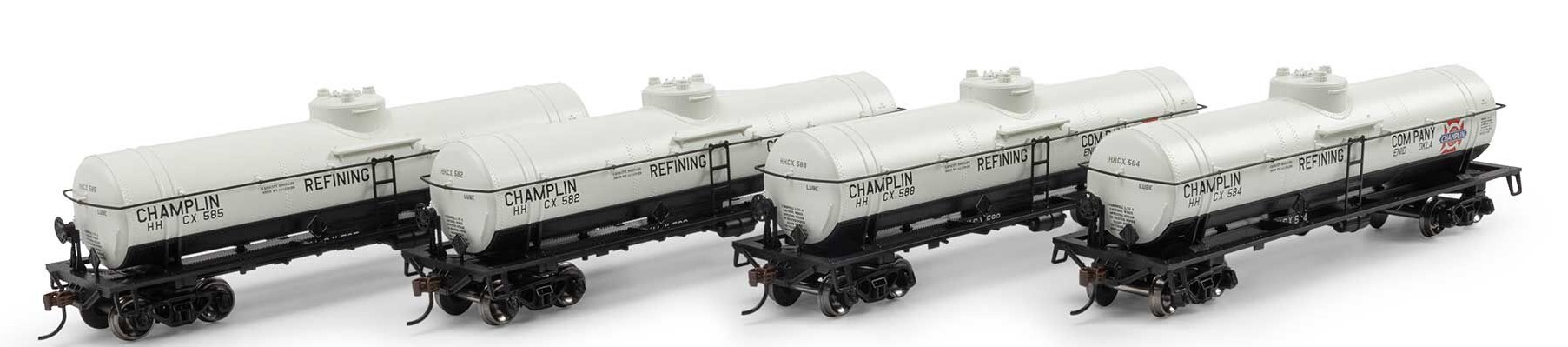 Athearn HO ATH3376 Single Dome Tank Car Champlin HHCX 4-Pack