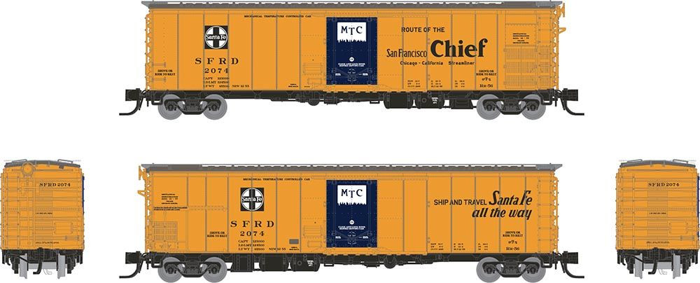 Rapido Trains Inc N 561002A Santa Fe Class RR-56 Mechanical Reefer 'San Francisco Chief' Slogan SFRD Single Car