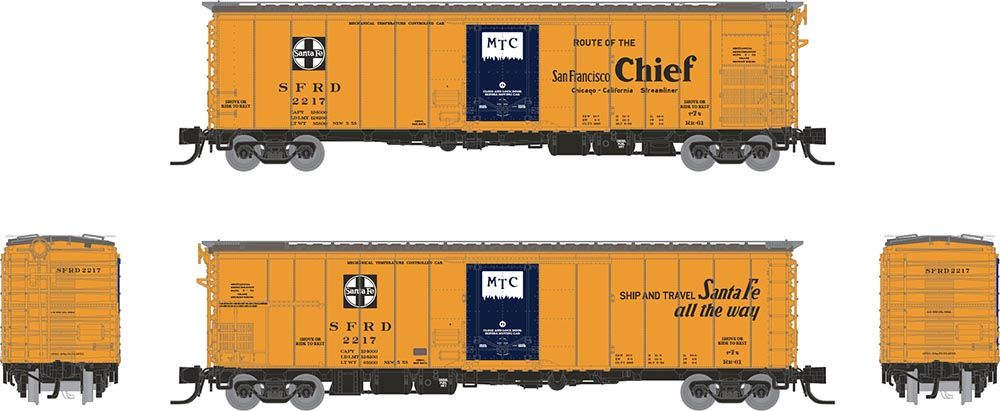 Rapido Trains Inc N 561009 Santa Fe Class RR-61 Mechanical Reefer 'San Francisco Chief' Slogan SFRD 4-Pack