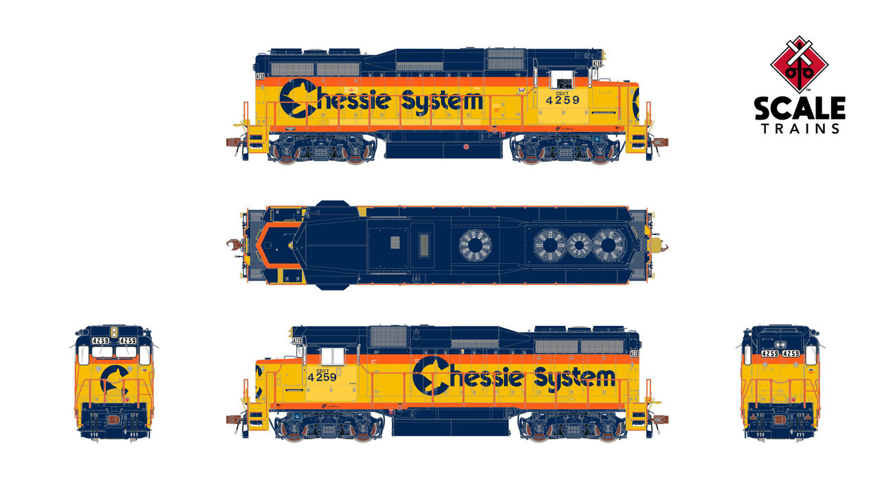 ScaleTrains Rivet Counter HO SXT40962 DCC Ready EMD GP30M CSXT 'ex-Chessie System Patch/Distressed Lettering' CSXT #4244
