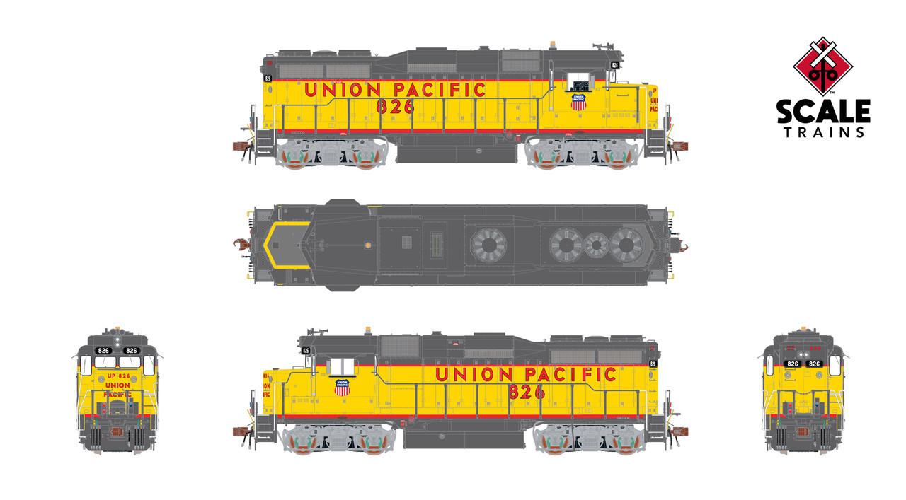 ScaleTrains Rivet Counter HO SXT40982 DCC Ready EMD GP30 Phase Ib2 Locomotive Union Pacific UP #826