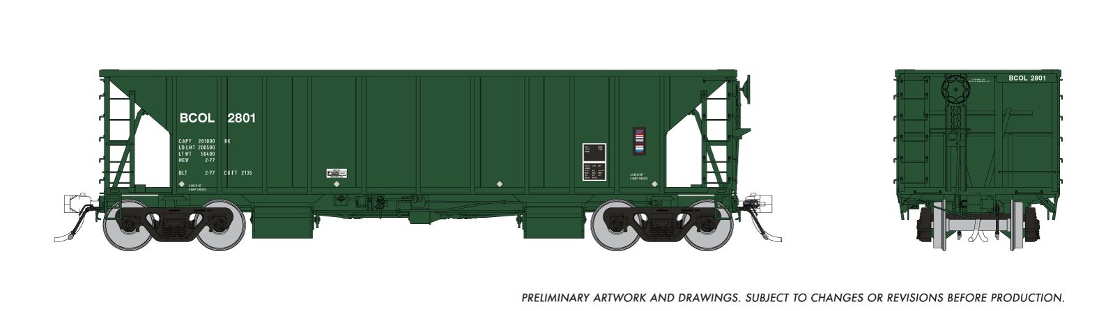 Rapido Trains Inc HO 158017 NSC Ballast Car BC Rail 'Early' BCOL 6-Pack