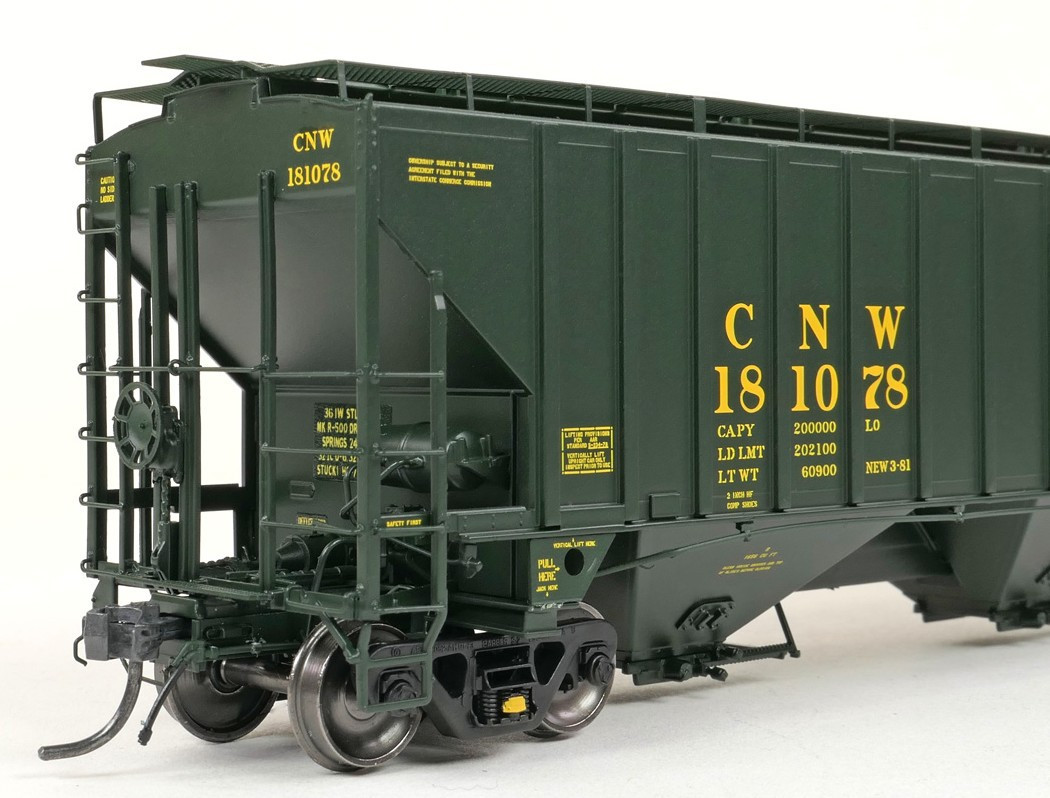 Tangent Scale Models HO 36360-03 PS4750 Covered Hopper Chicago and North Western Delivery Green 3-1981 CNW #181075