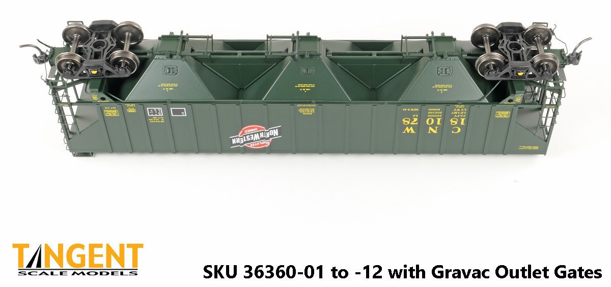 Tangent Scale Models HO 36360-14 PS4750 Covered Hopper Chicago and North Western Delivery Green 3-1981 CNW #181265