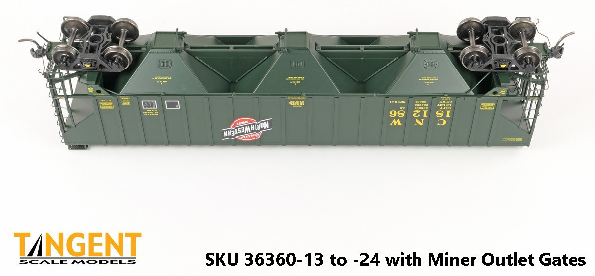 Tangent Scale Models HO 36360-17 PS4750 Covered Hopper Chicago and North Western Delivery Green 3-1981 CNW #181378