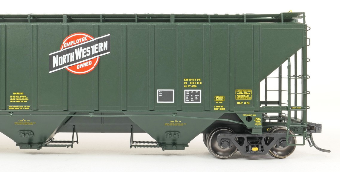 Tangent Scale Models HO 36360-18 PS4750 Covered Hopper Chicago and North Western Delivery Green 3-1981 CNW #181518