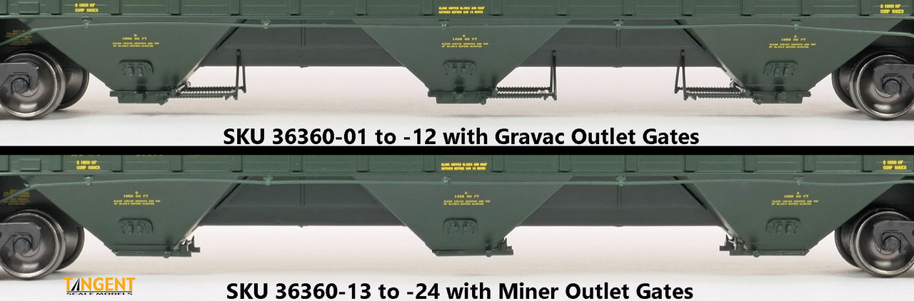 Tangent Scale Models HO 36360-21 PS4750 Covered Hopper Chicago and North Western Delivery Green 3-1981 CNW #181531