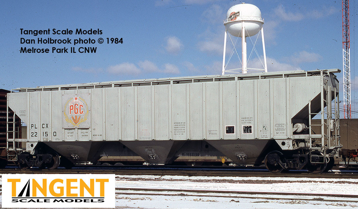 Tangent Scale Models HO 36366-05 PS4750 Covered Hopper Pullman Leasing Co Producer’s Grain 1980 PLCX #22288