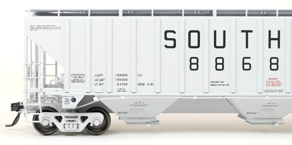 Tangent Scale Models HO 36369-07 PS4750 Covered Hopper Southern Delivery Gray 1981 SOU #88684