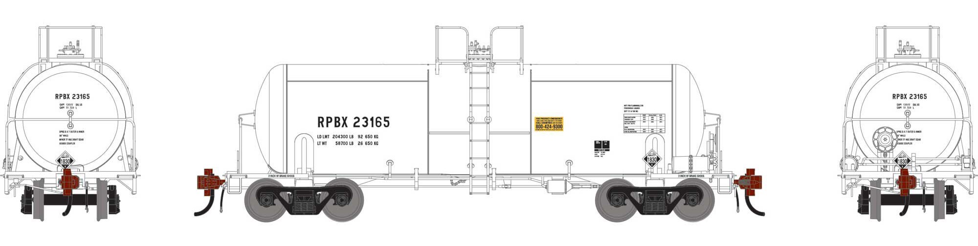 Athearn Genesis HO ATHG-1434 13K Gallon Acid Tank Car RPBX #23165