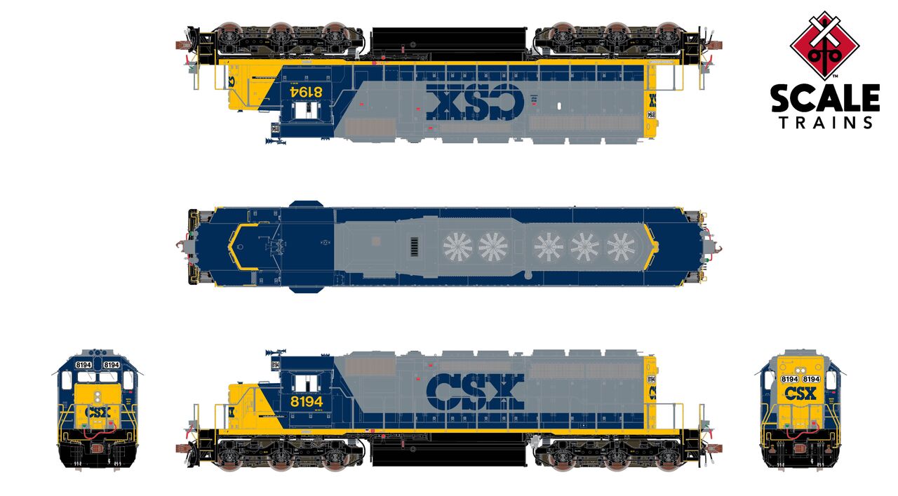 ScaleTrains Rivet Counter HO SXT40765 DCC/ESU Loksound 5 Equipped EMD SD40-2 Locomotive CSX YN2 CSX #8010