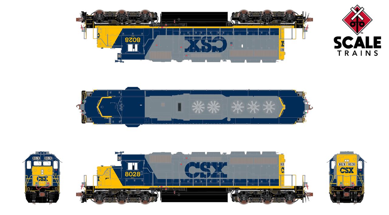 ScaleTrains Rivet Counter HO SXT40765 DCC/ESU Loksound 5 Equipped EMD SD40-2 Locomotive CSX YN2 CSX #8010