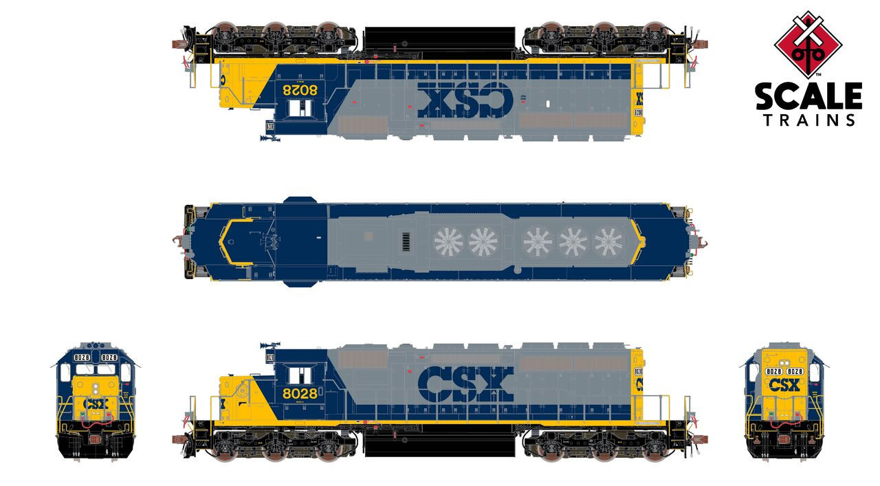 ScaleTrains Rivet Counter HO SXT40769 DCC/ESU Loksound 5 Equipped EMD SD40-2 Locomotive CSX YN2 CSX #8194