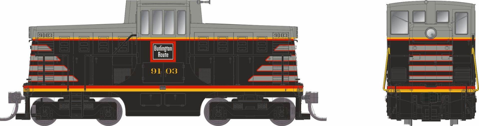Rapido Trains Inc HO 48041 DCC Ready GE 44-Tonner Locomotive Burlington CB&Q #9103