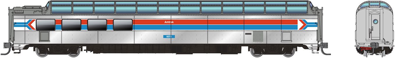 Rapido Trains Inc N 575011 Southern Pacific 3/4 Dome-Lounge Car w/Flat Sides Amtrak Phase 1 #9371