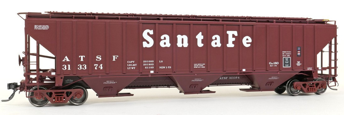 Tangent Scale Models HO 36372-07 PS4750 Covered Hopper Atchison, Topeka and Santa Fe 'GA-180 Delivery 1-1973' ATSF #313374