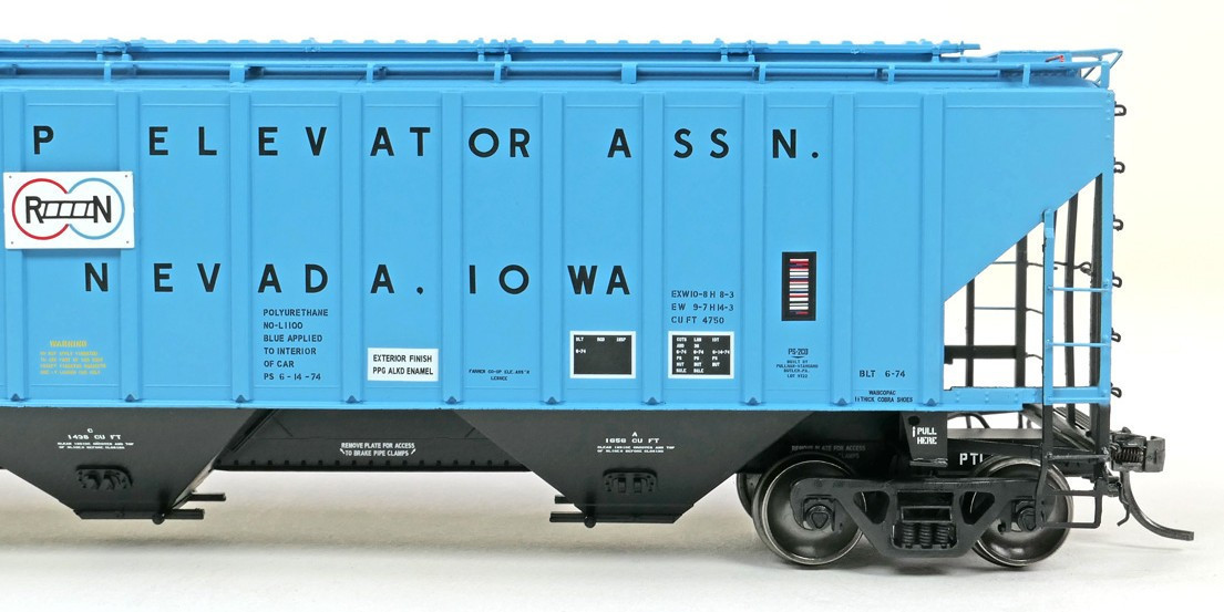 Tangent Scale Models HO 20078-04 PS4750 Covered Hopper Pullman Transport Leasing Company 'Roland & Nevada Iowa 1974' PTLX #14261