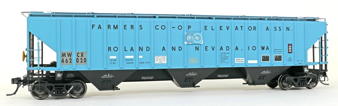 Tangent Scale Models HO 20080-01 PS4750 Covered Hopper Midwest Railcar Corporation 'Roland & Nevada 2013+' MWCX #462020