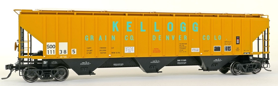 Tangent Scale Models HO 20082-01 PS4750 Covered Hopper Soo Line 'Kellogg Grain 1989+' SOO #111385