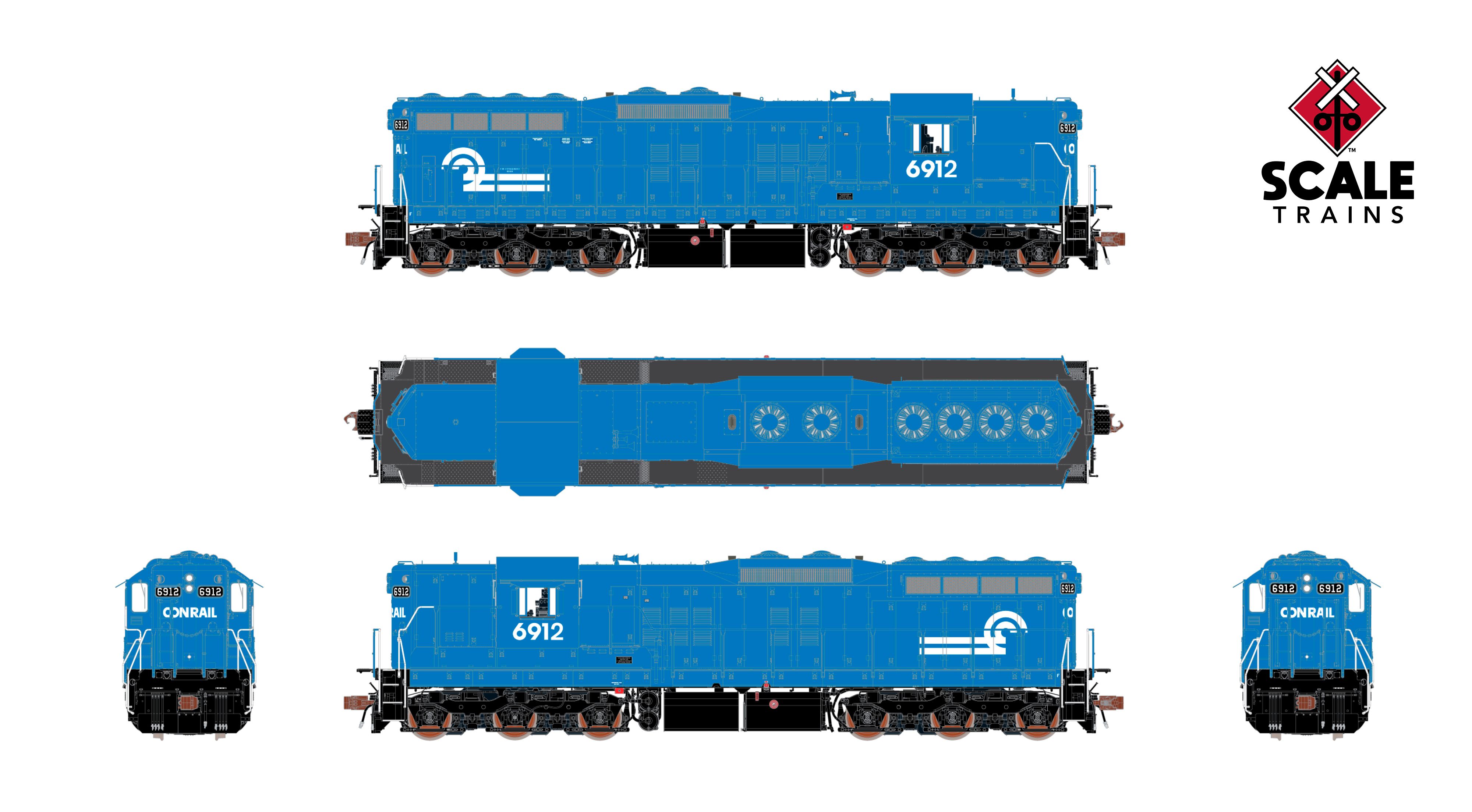ScaleTrains Rivet Counter HO SXT41154 DCC/ESU Loksound 5 Equipped EMD SD9 Locomotive Conrail 'Can Opener' CR #6909