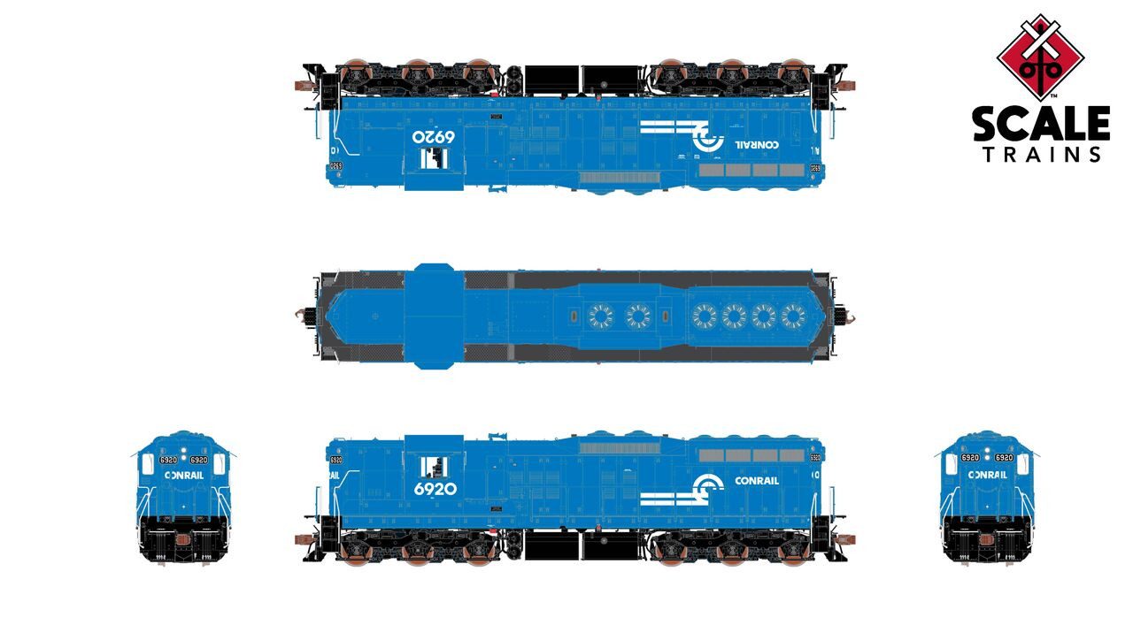ScaleTrains Rivet Counter HO SXT41155 DCC Ready EMD SD9 Locomotive Conrail 'Can Opener' CR #6909