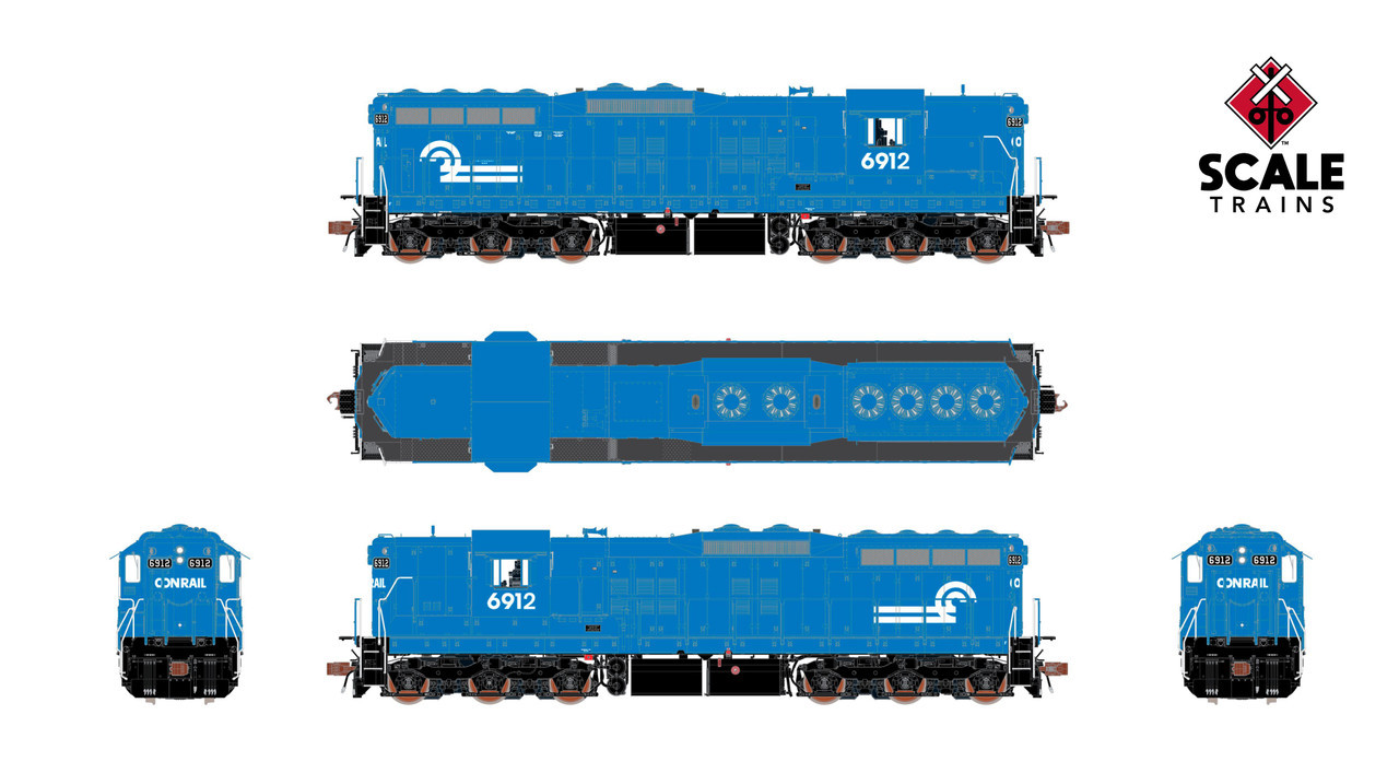 ScaleTrains Rivet Counter HO SXT41157 DCC Ready EMD SD9 Locomotive Conrail 'Can Opener' CR #6912