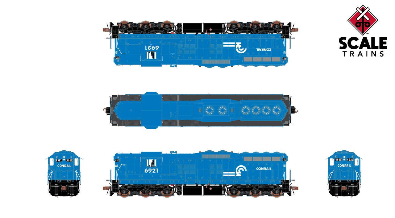 ScaleTrains Rivet Counter HO SXT41163 DCC Ready EMD SD9 Locomotive Conrail 'Can Opener' CR #6921
