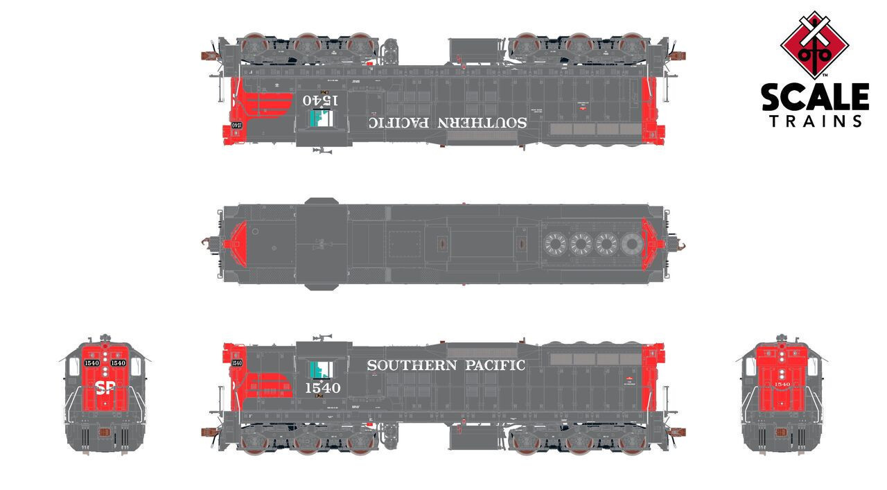 ScaleTrains Rivet Counter HO SXT41201 DCC Ready EMD SD7R Locomotive Southern Pacific 'Bloody Nose' SP #1540