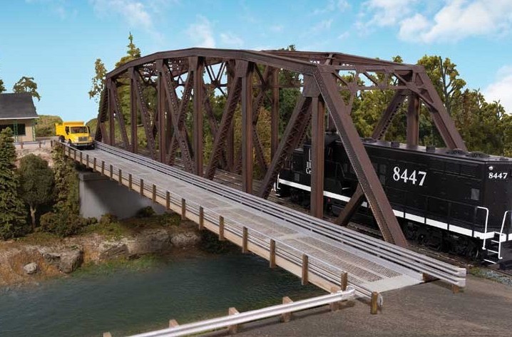 Walthers Cornerstone HO 933-4523 Truss Railroad Bridge with Roadway - Kit