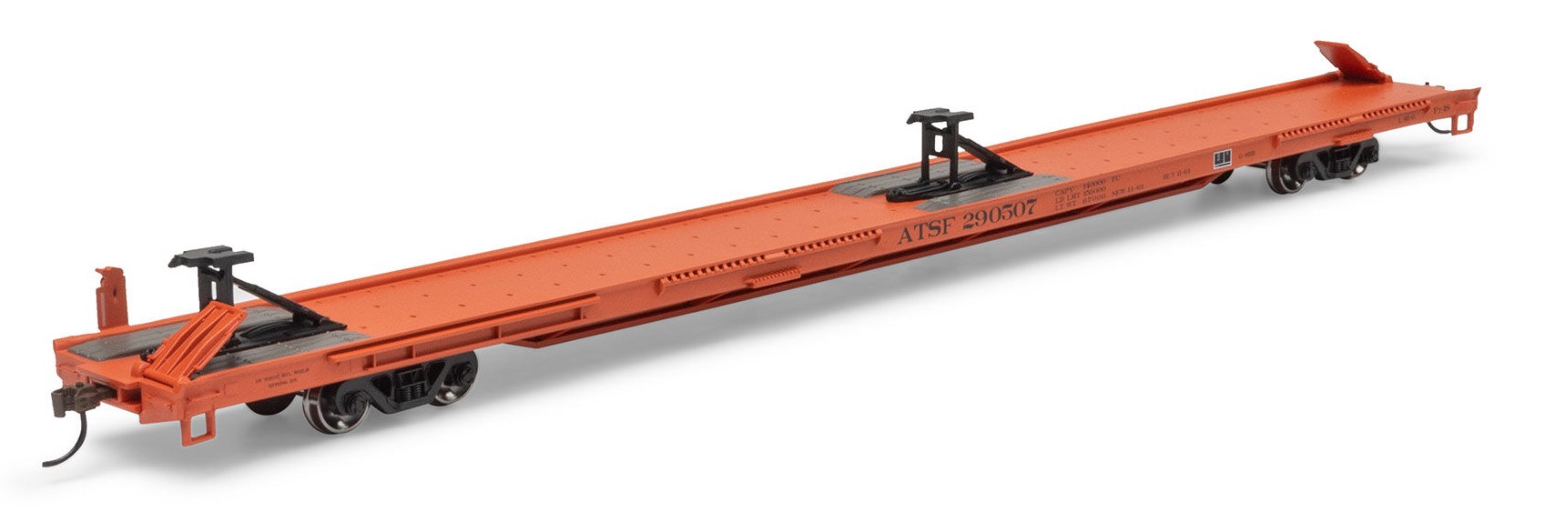 Athearn HO ATH-1536 85' TOFC Flat Car Santa Fe ATSF #290507