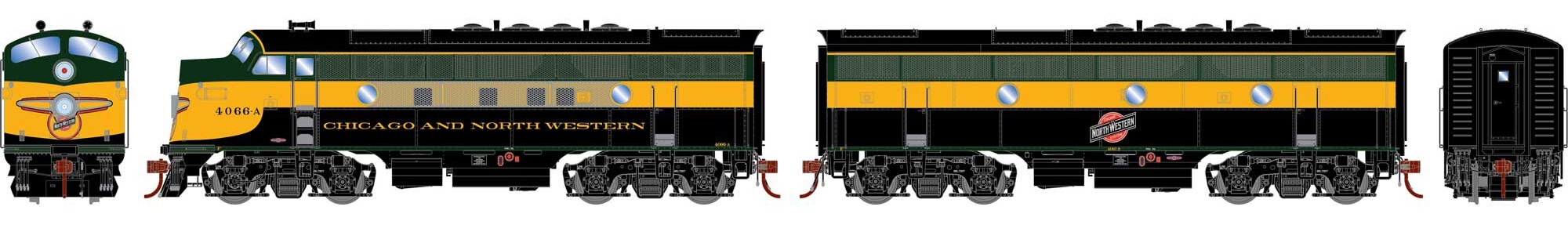 Athearn Genesis HO ATHG19571 DCC Ready EMD F3A / F3B Locomotive Set Chicago & North Western C&NW #4066-A / #4066-B