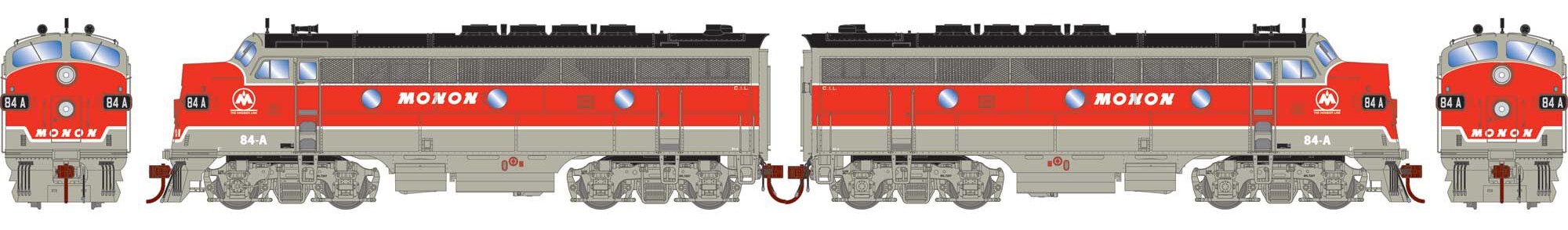 Athearn Genesis HO ATHG19581 DCC Ready EMD F3A / F3A Locomotive Set Monon #84-A / #84-B