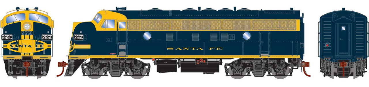 Athearn Genesis HO ATHG19673 DCC/Tsunami 2 Sound Equipped EMD F7A Locomotive Santa Fe ATSF ##265C