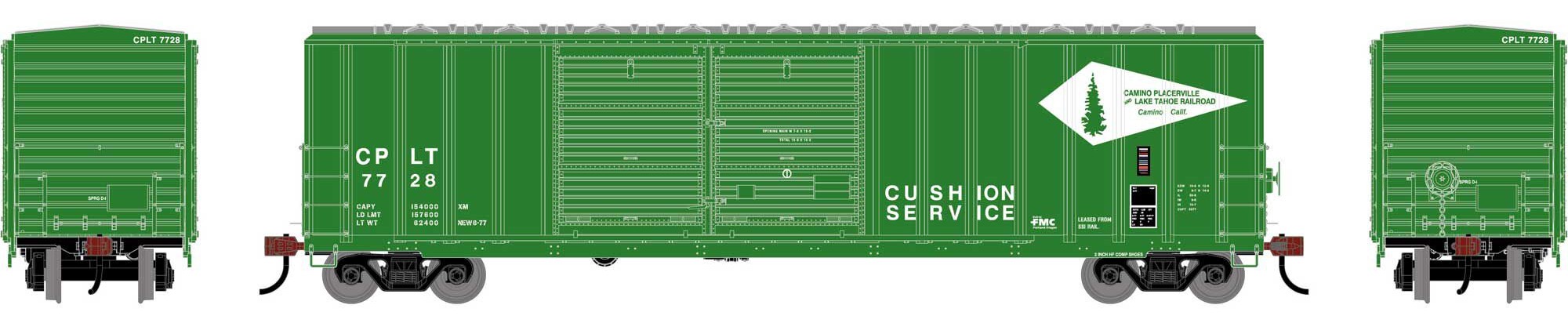 Athearn HO ATH-1739 50' FMC 5077 DD Offset Box Car CPLT #7728
