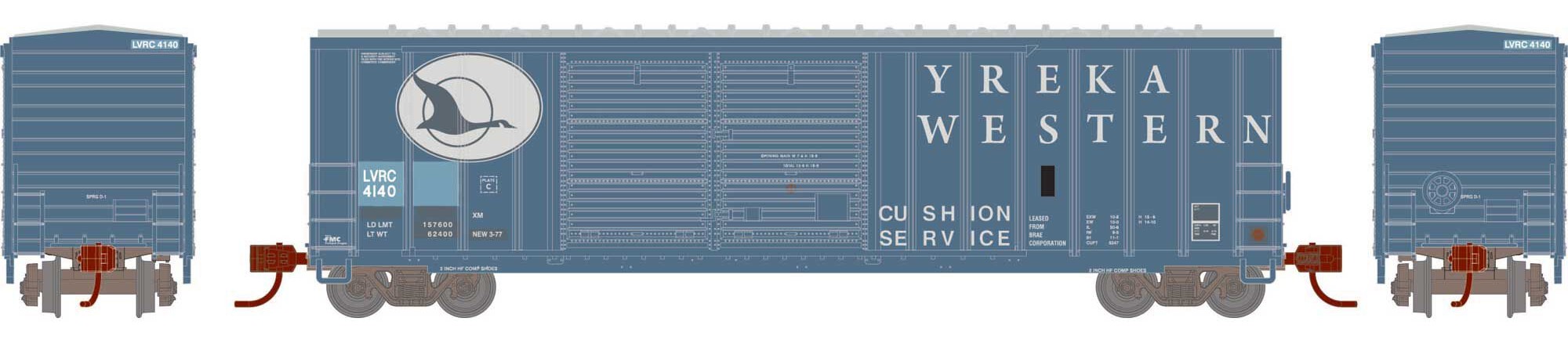 Athearn N ATH-1771 50' FMC DD Offset Box Car 'Primed For Grime' LVRC Ex-YW #4140