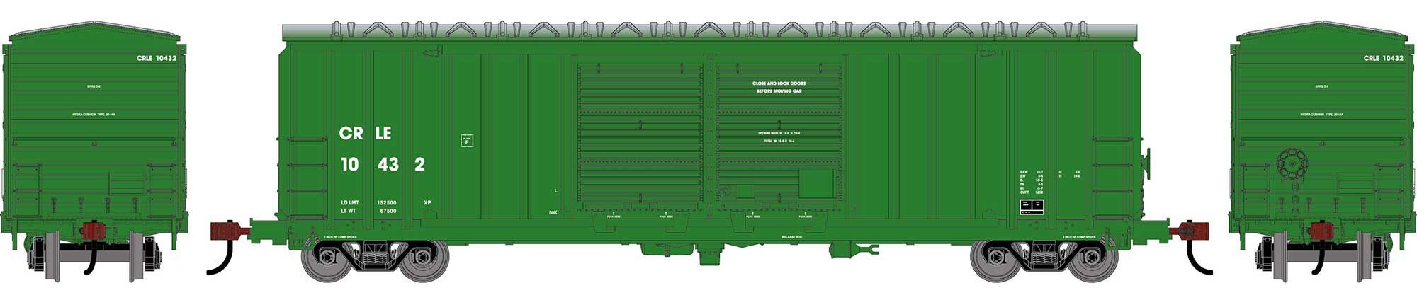 Athearn Roundhouse HO RND-1369 50' FMC 5283 Double Door Box Car CRLE #10432