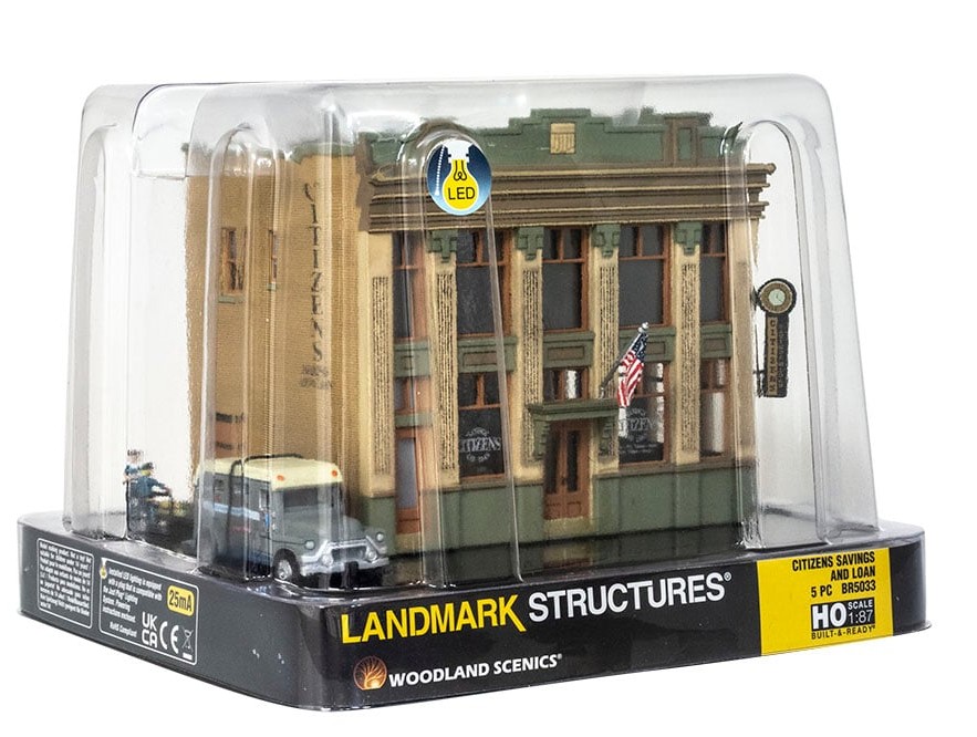 Woodland Scenics HO BR5033 Built & Ready Citizens Savings and Loan