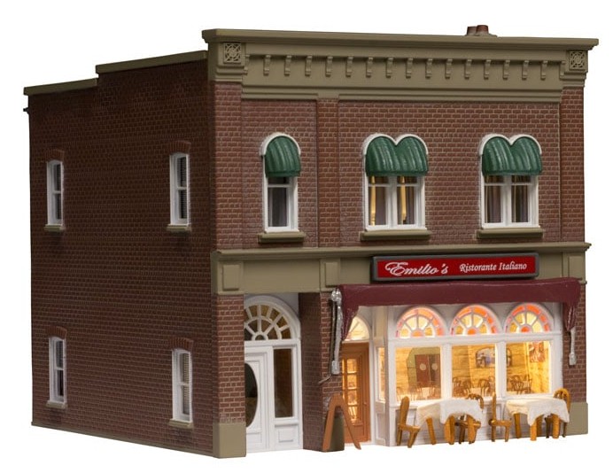 Woodland Scenics HO BR5055 Built & Ready Emilio's Italian Restaurant - Assembled
