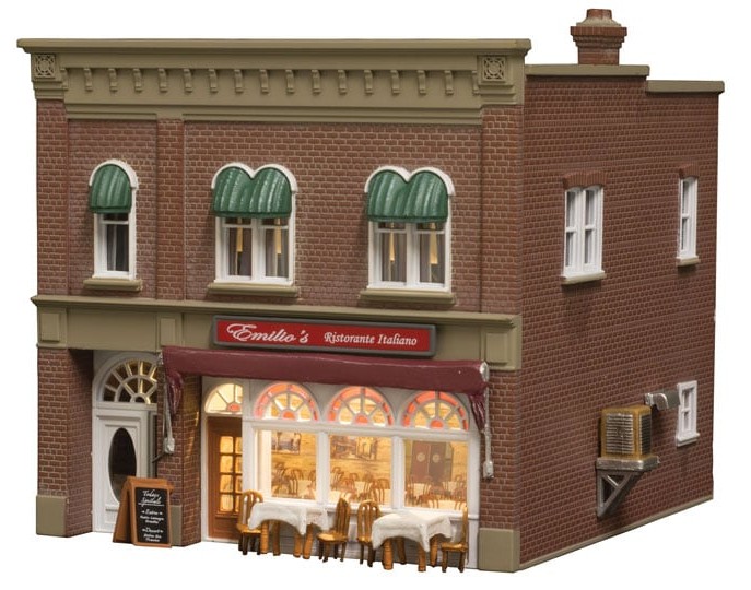 Woodland Scenics HO BR5055 Built & Ready Emilio's Italian Restaurant - Assembled