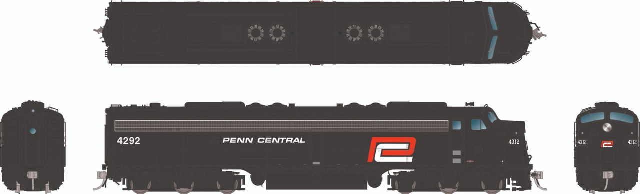 Rapido Trains Inc HO 28589 DCC/ESU LokSound V5 Equipped  EMD E8A Locomotive Penn Central 'Red P' PC #4312