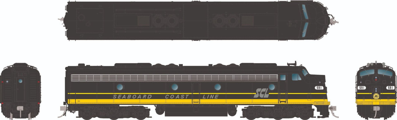 Rapido Trains Inc HO 28595 DCC/ESU LokSound V5 Equipped  EMD E8A Locomotive Seaboard Coast Line SCL #593