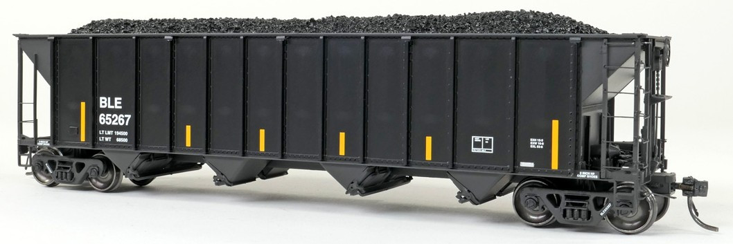 Tangent Scale Models HO 32063-02 Pullman-Standard 3400CuFt Quad Coal Hopper Bessemer and Lake Erie 'Conspicuity Repaint 2005+' BLE #65219