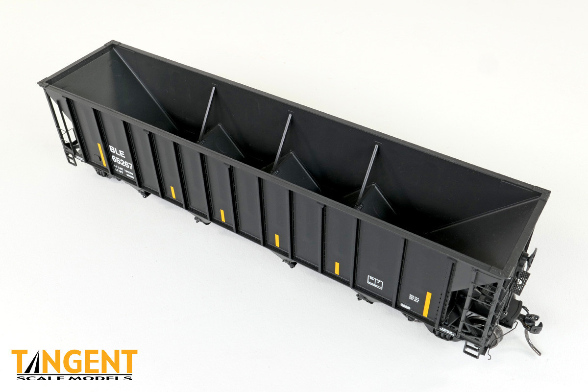 Tangent Scale Models HO 32063-03 Pullman-Standard 3400CuFt Quad Coal Hopper Bessemer and Lake Erie 'Conspicuity Repaint 2005+' BLE #65223