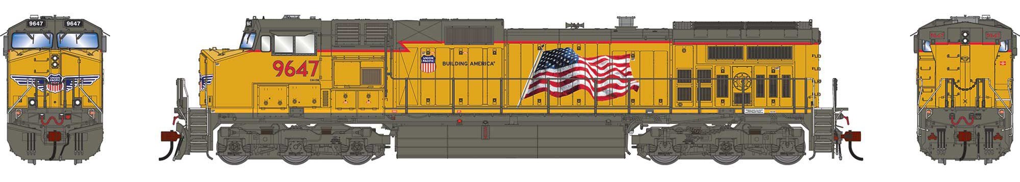 Athearn Genesis HO ATHG-1195 DCC Ready GE Dash 9-44CW Locomotive Union Pacific UP #9647